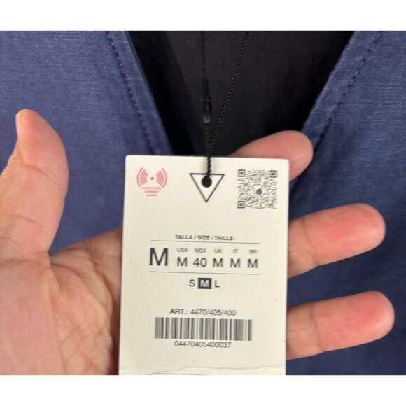 ZARA Mens Blue Denim Vest Relaxed Fit Waistcoat Cotton Zip Pockets Size M - Picture 11 of 13